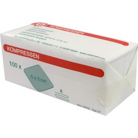 Noba Pack of 100 Gauze Compresses 8-Ply 863055 5 x 5 cm