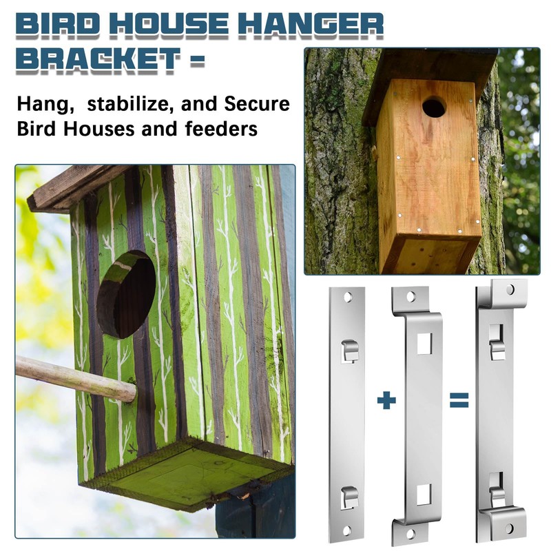 Blulu 2 Sets Bird House Hanger Bracket Stable Rust Proof