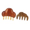 Sandalwood Massaging Comb Lotus Ox Horn Shape Reduce Pressure Wide