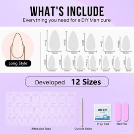 GAYA French Tip Press on Nails - 24Pcs Soft Gel French Nails Fake Nails Short, Salon Like Press on Nails Short, No Fade Out, Seamless Glue on Nails for Woman Nail Art Manicure, French Girl (GY1093)