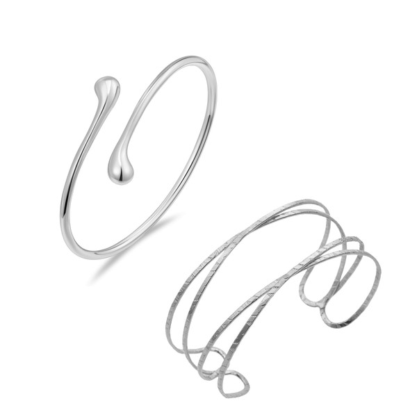 FAINCA 2 pieces bracelet girls cuff bracelet, adjustable open upper