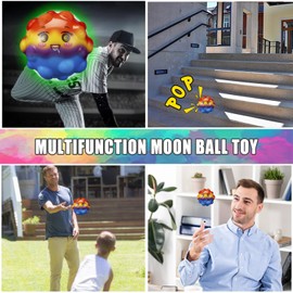 Yefun Pack of 3 Moon Balls, Stress Ball, Jump Ball, Extreme High Bouncing Ball, Super High Bouncing Space Ball, Improve Hand-Eye Coordination, Easy to Grip and Catch (Smiling Face)