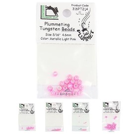 Hareline Plummeting Tungsten Beads 1/16" Metallic Light Pink