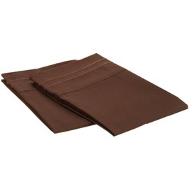 Clara Clark Supreme 1500 Collection Pillowcase Set - Standard Size, Chocolate Brown