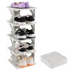 Afromy 5 Tier Plastic Collapsible Shoe Shelf, Vertical Shoe Organizer