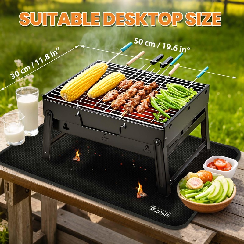 Fireproof Mat - Heat Resistant Grill Mat 50 x 30