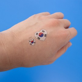 Gustuff Taegukgi tattoo stickers, 10 pieces, mixed colors / 구스터프 태극기 타투 스티커, 10개, 혼합색상