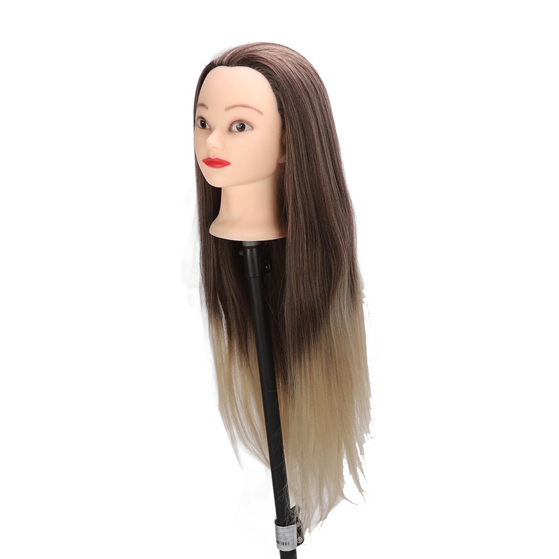 Training Head Long Soft Hair Hairdressing Styling Mannequin Head Hat