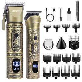 UFREE 【Ufree 10th Anniversary】Professional Hair Clippers and Trimmer Set for Men, 3 in 1 Men Grooming Kit for Beard, Nose, Face, Mustache and Head, Electric Razor Shavers for Men, Cordless Barber Clippers for Hair Cutting, Gifts for Men, Rechargeable Mul