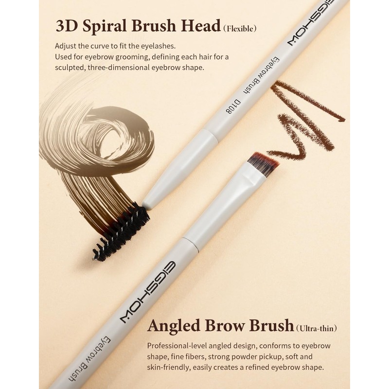 EIGSHOW Eyebrow Brush, Angled Eyebrow Brush with Two Ends for
