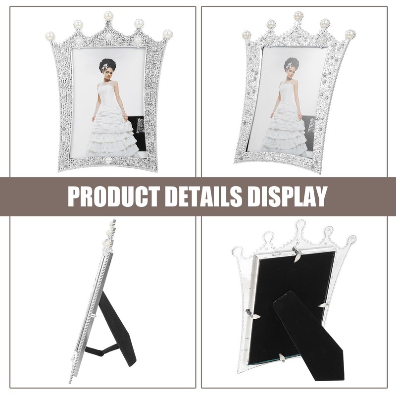 Zerodeko Pearl Crown Photo Frame Wedding Picture Display Family Photo