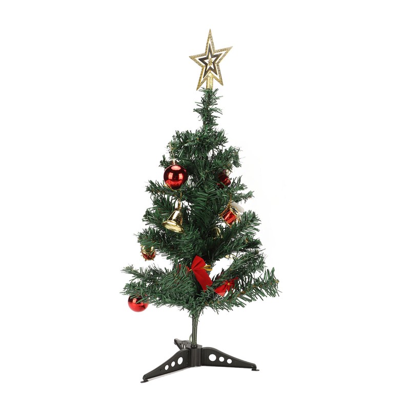 19.7inch Tabletop Christmas Tree Mini Artificial Decorated Christmas Tree Set