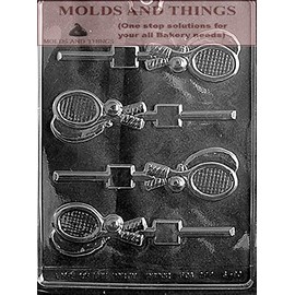 TENNIS RACQUET LOLLY Chocolate Candy Mold, Sports chocolate candy mold With copywrited Molding Instruction