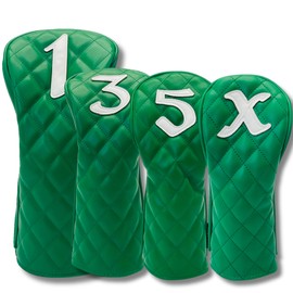 Golf Headcover, Stylish, Cool, Premium Quilted Headcover, Available in 5 Different Colors, High Quality Quilting Material and Sophisticated Design, Adult Style (For Forest Green, 5W)