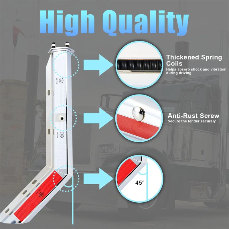 30" Mud Flap Hanger for Semi Trucks 45 Degree Angled
