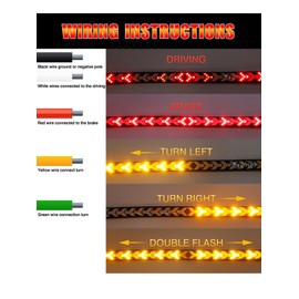 TOPKU LED Pickup Truck Tail Light Strip,Truck Tailgate Dynamic Light Bar, 48" Flexible Flowing drl Strip Bar with Red Brake Amber Turning Signals Strobe Lights