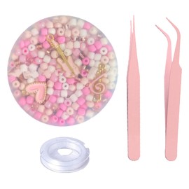 Picky Pad, Stress Relief Sensory Toys Reusable Sensory for Adults and Teens, 1 Pink Picky Pad with 10m Elastic Rope and 2 Tweezers, Quiet Fidget Toy for Travel, Office and Home