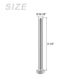 METALLIXITY Hex Head Screws Bolts, Nuts, Flat & Lock Washers Kits (5/16-18x3-1/2") 6 Set, Stainless Steel Fully Threaded Machine Screws Bolt Set - for Home Appliance Equipment