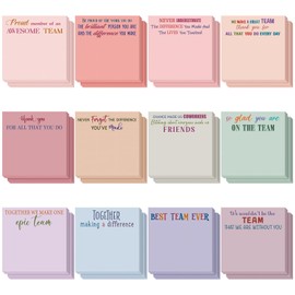 Yinder 24 Pcs Team Sticky Notes Team Appreciation Gifts Bulk Employee Coworker Inspirational Sticky Notes Pad Appreciation Gifts for Teacher Nurse Office Supplies 3 x 3''(Aesthetics,Appreciation)
