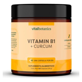 ⚡🌿 Vitamina B1 + Cúrcuma | Energía, Nervios y Metabolismo | 60 Cápsulas | VitalBotanics