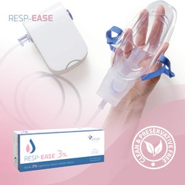 Resp-Ease® 3% Sterile Hypertonic Saline Solution for Inhalation via Nebuliser - Helps Clear Airways and Congestion from Lungs - 60 x 4ml Vials - Strong Nebuliser Saline Solution