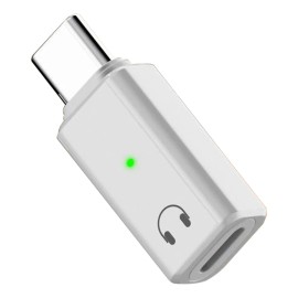 Adaptador Convertidor Usb Tipo C A Light-ing Audífonos Blanco