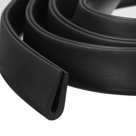 sourcing map sourcing map U Channel Edge Trim, 3.3ft Length Rubber Guard Seal Strip Edge Protector Round Type Fit for 2.5-3mm Edge, (5/16" W x 45/64" H) Black
