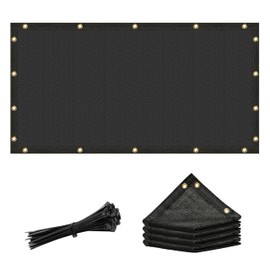 Amgo 3' x 8' Black Custom Size Shade Cloth with Grommets - 90% Sunblock, Durable Mesh Fabric Tarp for Dog Kennel Cover, Fence Privacy Screen, Greenhouse, Chicken Coop & Pet Playpen