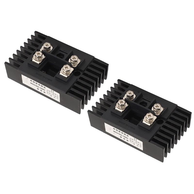 2Pcs Single Phase Bridge Rectifier 100A 1600V 4 Terminals Current