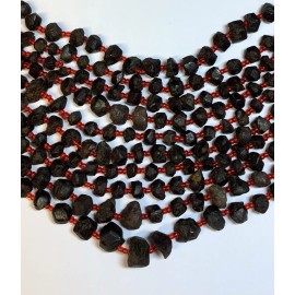 Unbranded Raw Graduated Garnet Nugget Beads apx 6mm - 10 mm, 15.5  inch strand