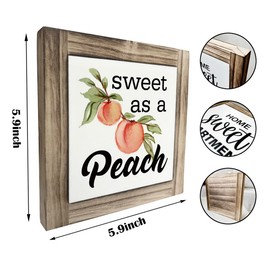Peach Wood Plaque Sign, Sweet as A Peach, Box Wood Plaques Desk Décor, Peach Saying Plaque, Decorative Wooden Table Sign, Farmhouse Summer Decor, Rustic Home Decor, Primitive Wood Sign