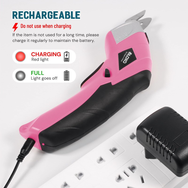 VLOXO Cordless Electric Scissors Cardboard Cutter with 2 Type Blades