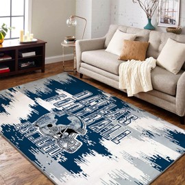 YANGUMGUAN Dallas Living Room Rug for Bedroom Machine Washable Sports Football Area Rugs Carpet Non-Slip Backing for Boys and Man Cave Decor 4x6