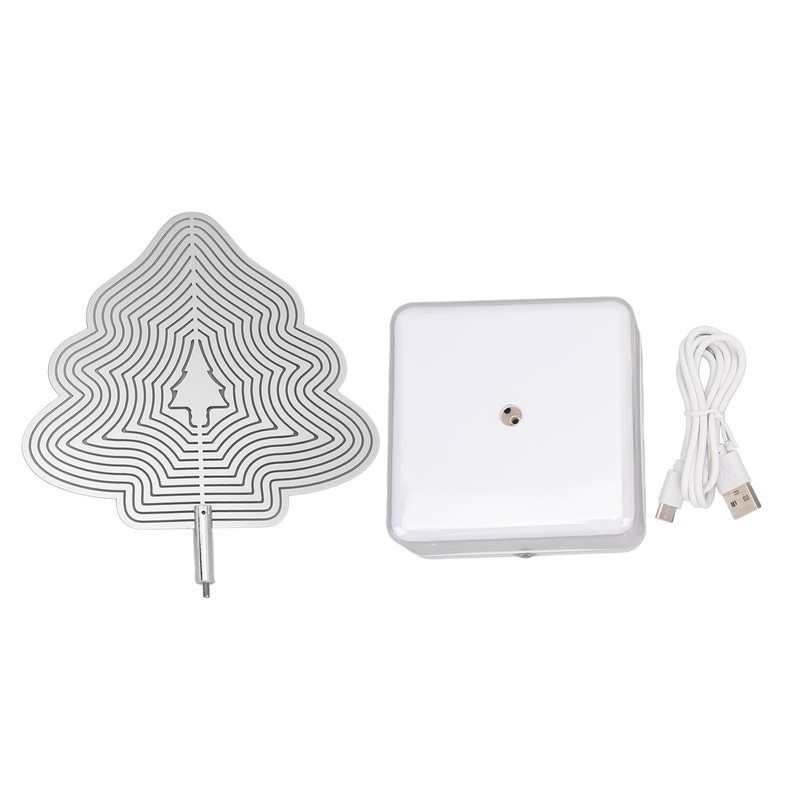 3D Metal Sheet Night Light Rotation Rechargeable Decoration 3D Night