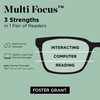 Foster Grant James Multifocus Reading Glasses With Anti-Reflective Glasses Coating,