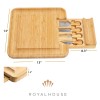 RoyalHouse Bamboo Cheese And Charcuterie Board With Slide Out Knife
