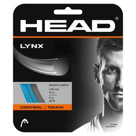 HEAD Lynx Tennis Racket String 40' Set - 18 Gauge Monofilament Racquet String, Blue