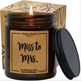 Miss to Mrs. Luxury Scented Soy Candle - Engagement Candle, Wedding Day Candle, Bridal Shower Gift, Engaged, Congrats, Unique Bride Gift for The Bride to Be for Bachelorette Parties, Made in The USA