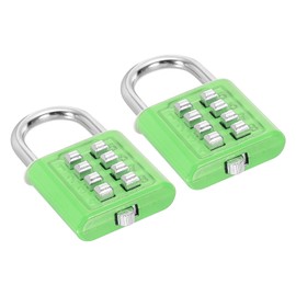 PATIKIL 8 Digit Combination Lock, 2 Pack 4 Position Locking Mechanism Push Button Security Digital Lock for Gym Sports Locker, Green