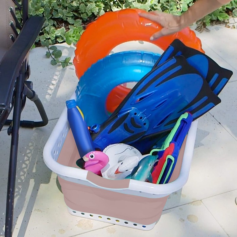 Pop & Load Collapse and Store Collapsible Plastic Laundry Basket,