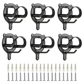 HDYEGY 6 Counts Horse Bridle Rack Bracket Hooks Metal Halter Hanger with Tubes and Screws for Horse Barn Supplies, Black
