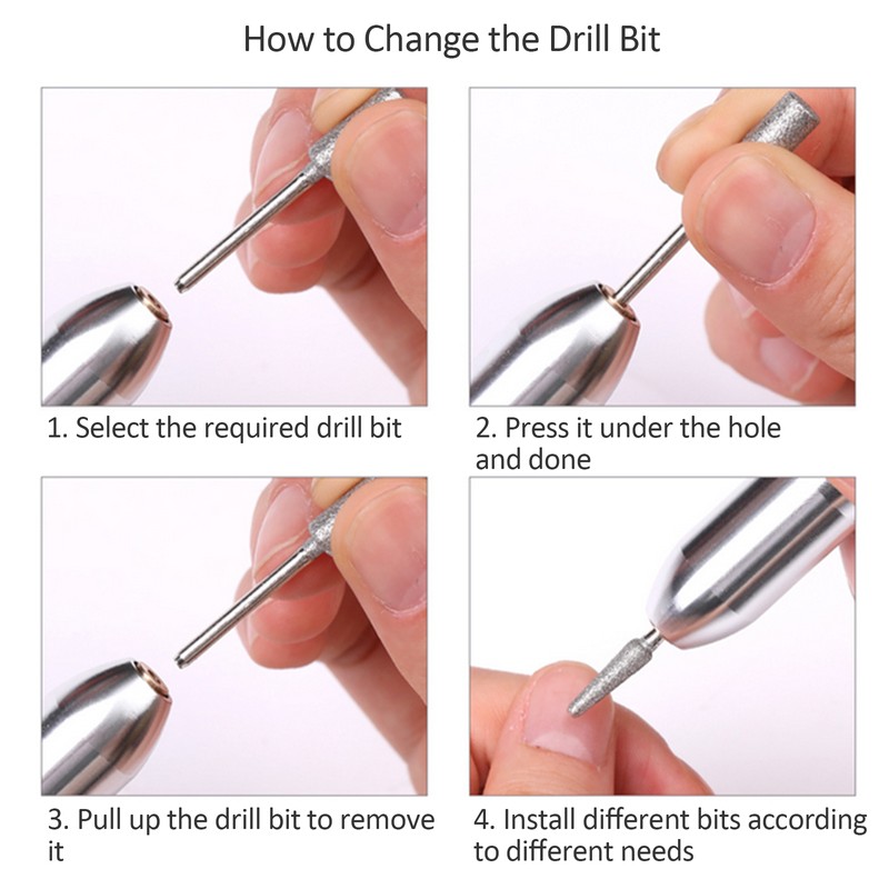 Electric Nail Drill Polish Kit 16000 RPM Nail Drill Pen