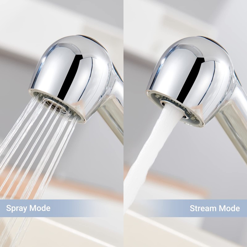 DETBOM Shower Head Kitchen Tap with 2 Jet Types and