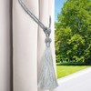VEGCOO Curtain Tiebacks, 2 Pack Handmade Woven Rope Tassel Tie