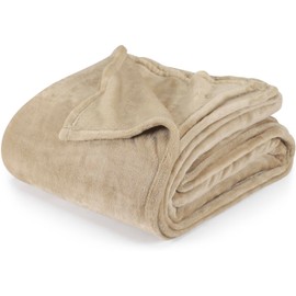 Utopia Bedding Camel Fleece Blanket Queen Size Lightweight Fuzzy Soft Anti-Static Microfiber Bed Blanket (90x90 Inch)