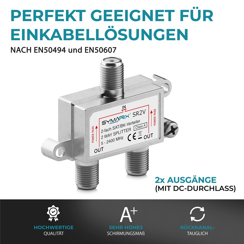 SYMARIX SR3V SAT & BK - Triple Splitter with DC