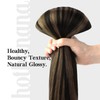 HOTBANANA Human Hair Clip in Hair Extensions, Balayage Natural Black