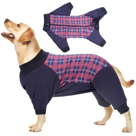 HEYWEAN Dog Recovery Suit Long Sleeve Dog Bodysuit After Surgery Dog Onesie With Zip Dog Surgery Recovery Suit Dog Surgical Suit Wound Protector Dog Pajamas Cone E-Collar Alternative