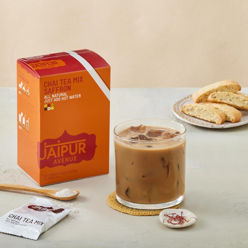 Jaipur Avenue Saffron Chai Tea Mix Crafted with All-Natural Assam