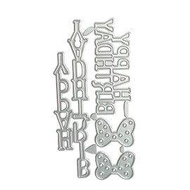 ZbFwmx Letter Happy Birthday Thank You Mr&Mrs Best Wishes Happy Anniversary Heart Metal Cutting Dies Stencil DIY Scrapbooking Embossing Tool DIY Paper Cards Album Decoration (Happy Birthday)